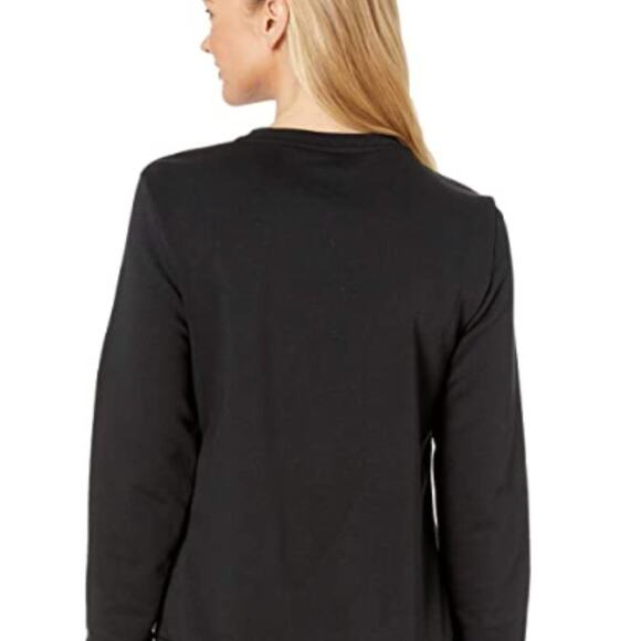 ADIDAS Women's Essentials Linear Sweatshirt, Black, L - Picture 7 of 9